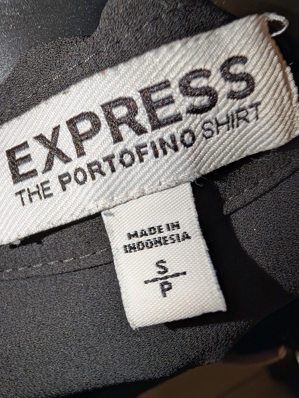 Express Portofino Shirt - Black with White - Picture 5 of 5